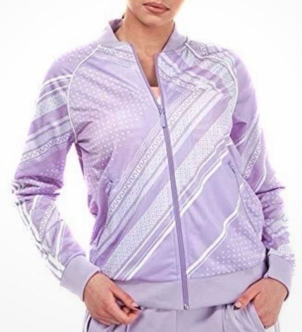Adidas Originals Lavender Printed Track Jacket Full Zip Trefoil Women’s XS